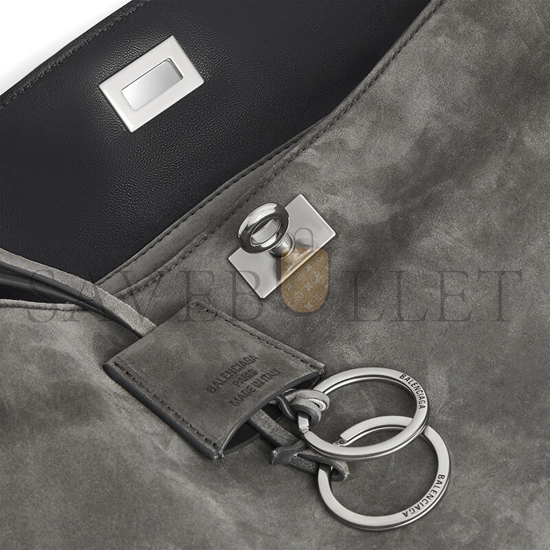 BALENCIAGA WOMEN'S RODEO HANDBAG SMALL IN STORM GREY 7897792AB4G1143 (27*20*10cm)